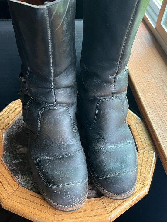 10 Chippewa Black Leather Rally Biker Boots main image 4